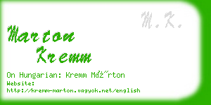 marton kremm business card